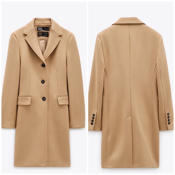 Zara Jackets & Blazers - Zara wool blend coat brown Italian size XS sma nwt